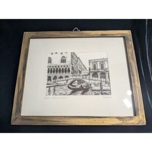 "Venezia - Il Ponte della Paglia" Silk Print - Signed by D'Amico